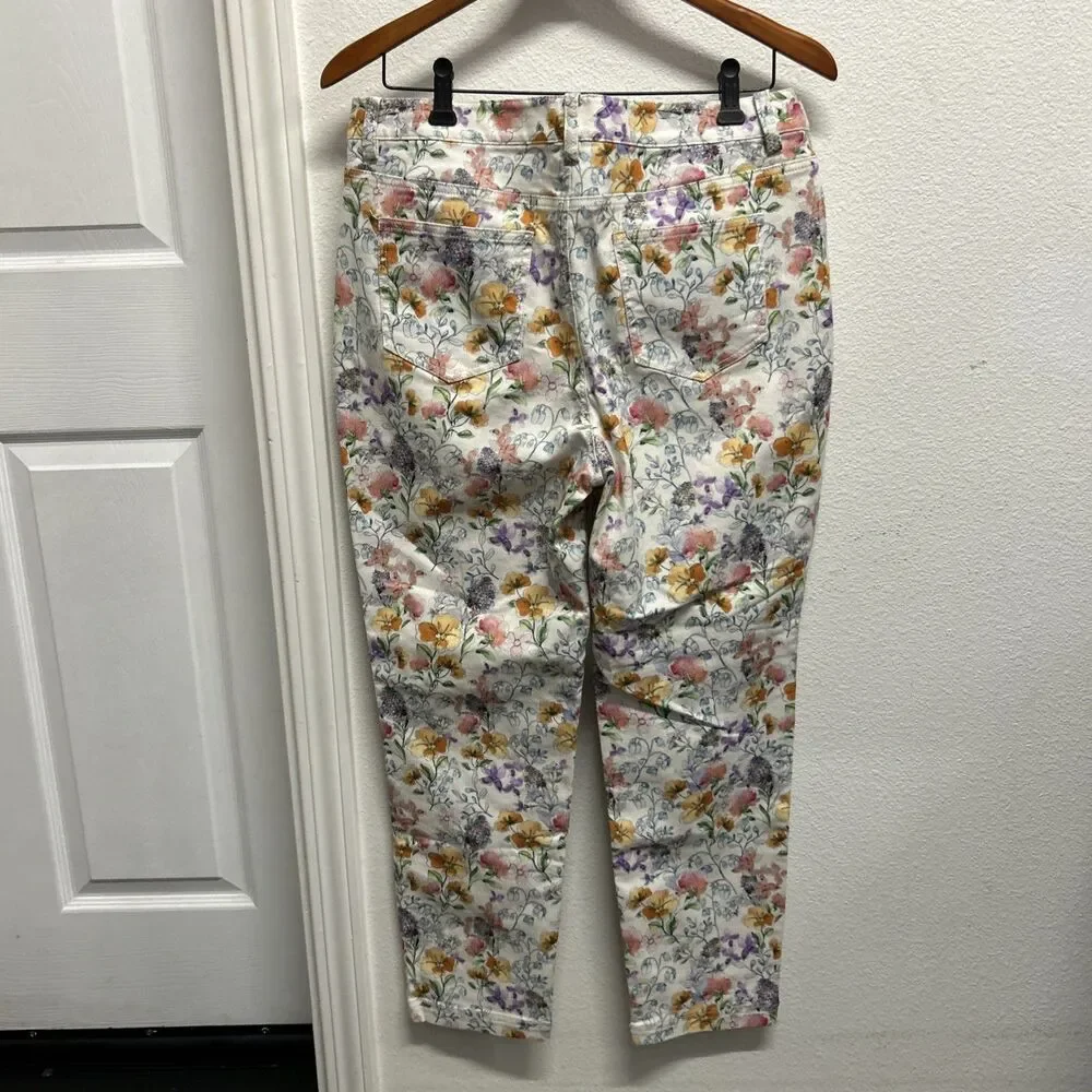 Brooks Brothers Women’s Floral Jeans Orange green Spring Size 10 NWT
